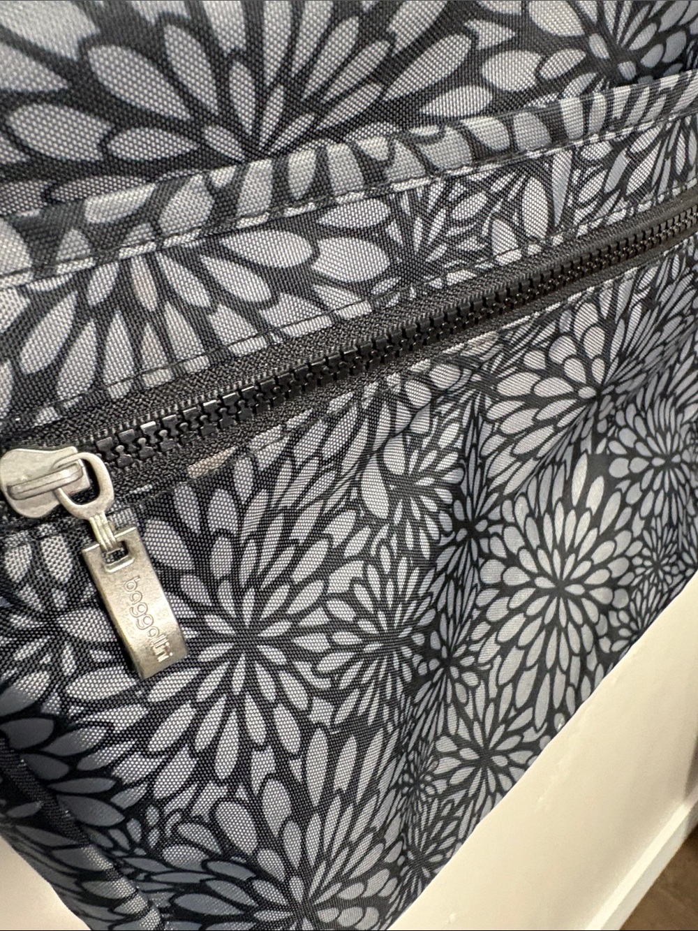 Baggallini Black Floral Hobo Crossbody Bag